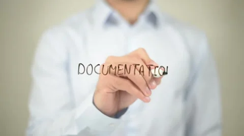 Documentation, writing on transparent screen Stock Footage 62522778