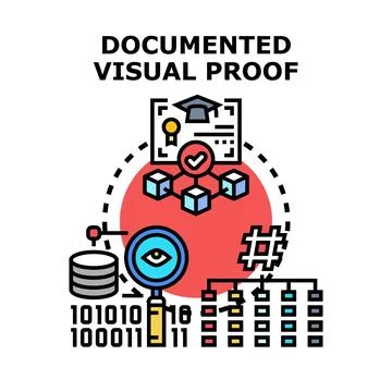 Documented visual proof vector concept illustration Stock Illustration