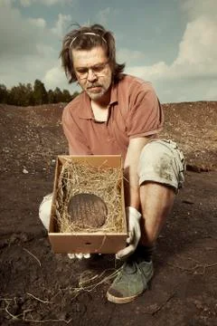 Documenting and packing of clay cuneiform found on archeological excavations Stock Photos