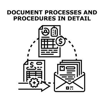 Documenting business processes and financial procedures workflow 库存插图