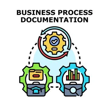 Documenting business processes for efficient management cycle Stock Illustration