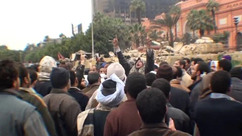Documenting Egyptian protests in Tahrir Square Stock Footage 114765097