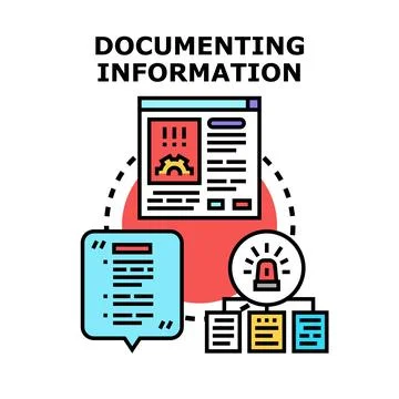 Documenting important information for data management process Stock Illustration