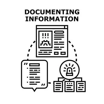 Documenting important information for data management process Stock Illustration