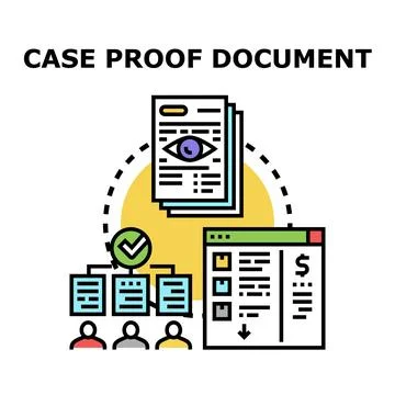 Documenting legal case proof data and evidence Stock Illustration