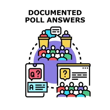 Documenting poll results and survey feedback online Stock Illustration