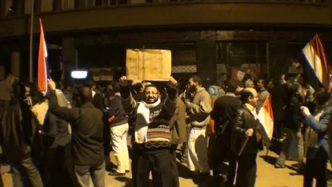 Documenting popular demands in Cairo streets Stock Footage 114733974