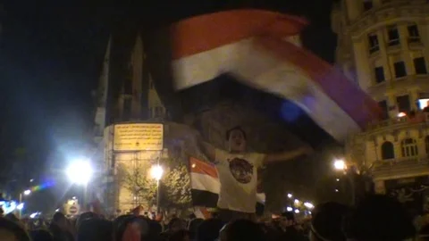 Documenting popular demonstrations in Tahrir Square Stock Footage 114742793