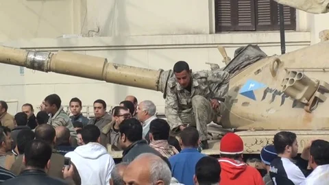 Documenting scenes of peaceful protests in Tahrir Square Stock Footage 114818369