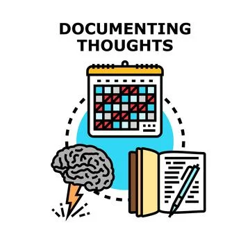 Documenting thoughts process concept vector illustration イラスト素材