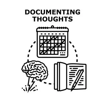 Documenting thoughts process concept vector illustration Illustrazione stock