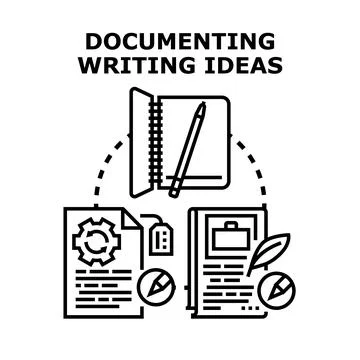 Documenting writing ideas and creative process Illustrazione stock