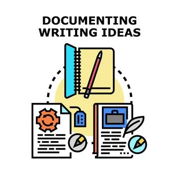 Documenting writing ideas and creative process Stock Illustration