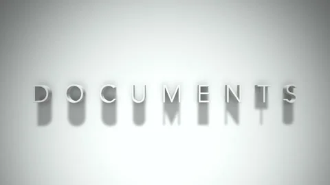 Documents 3D title animation with shadows on a white background Stock Footage 297514114