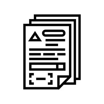 Documents for allowance line icon vector illustration Stock Illustration
