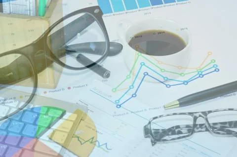 Documents and coffee Stock Photos