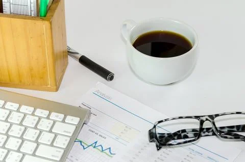 Documents and coffee Stock Photos