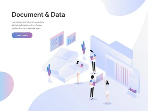 Documents and Data Illustration Concept 库存插图