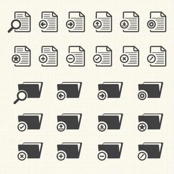 Documents and File Folder icons. Vector Stock Illustration