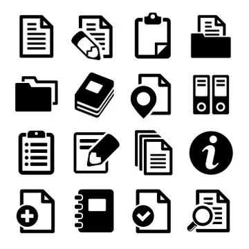 Documents and folders icons set. Stock-Illustration