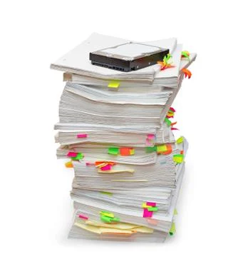 Documents and hard disk Stock Photos