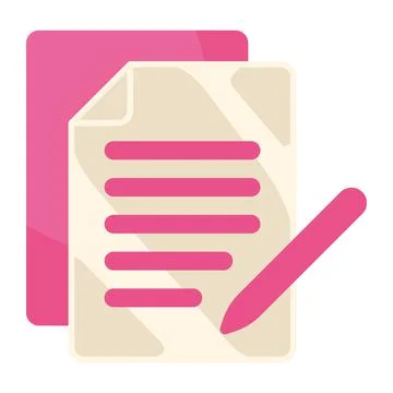 Documents and pen glassmorphism Stock Illustration