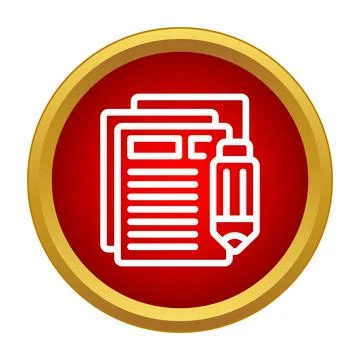Documents and pencil icon representing creative writing Illustrazione stock