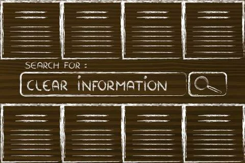 Documents and search bar, looking for clear information Stock Illustration