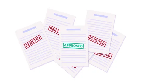 Documents animation. Approved and rejected stamp on documents. Video stock 170446156