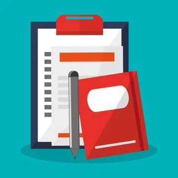 Documents annd pen icon Stock Illustration