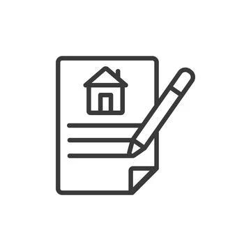 Documents for an apartment, icon in line design. Documents, apartment, lease Stock-Illustration