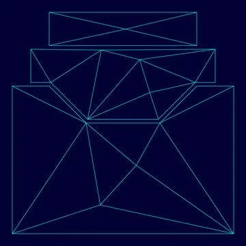 Documents archieve or drawer in low poly triangulation triangulated polygon.. Illustrazione stock