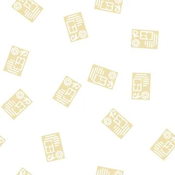 Documents architect glyph vector seamless pattern Stock Illustration