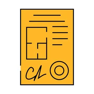 Documents architect icon color illustration Stock Illustration