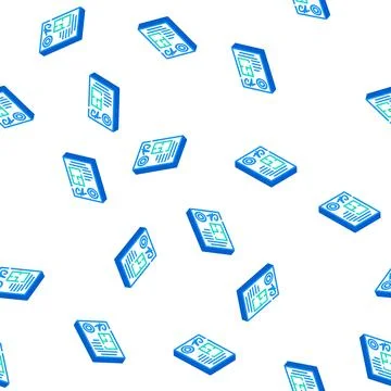 Documents architect isometric icon seamless pattern Stock Illustration