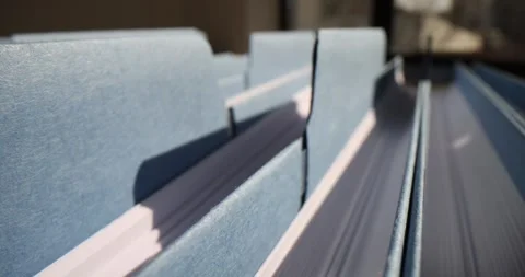 Documents archiving systems and folder with reports Stock Footage 263308112