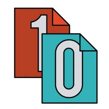 Documents with binary code isolated icon design Stock Illustration