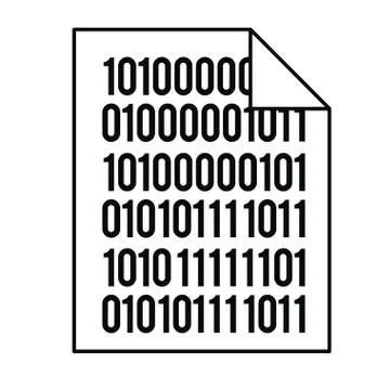 Documents with binary code isolated icon design Stock Illustration