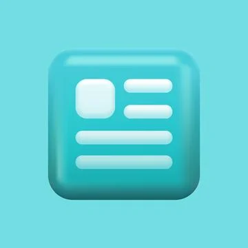 Documents Blue 3D Icon. Word App Button Stock Illustration