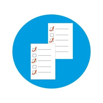 Documents in blue ring on white background Stock Illustration