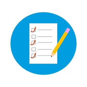 Documents in blue ring on white background Stock Illustration