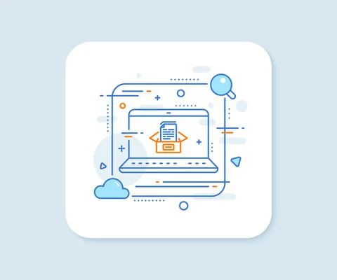 Documents box line icon. Doc files page sign. Vector イラスト素材