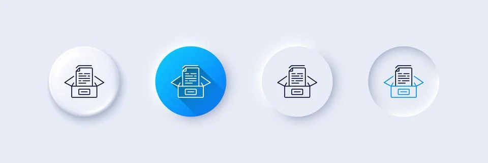 Documents box line icon. Doc files page sign. Line icons. Vector 스톡 일러스트