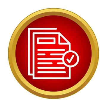 Documents with check mark icon confirming approval Stock Illustration