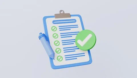 Documents checklist accepted and clipboard with check mark and cross mark Ilustración de archivo