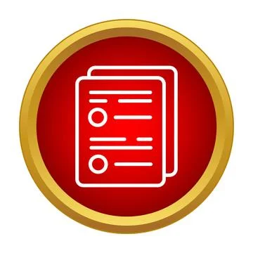 Documents with checklist items on a red icon Illustrazione stock