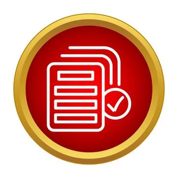 Documents with checkmark icon symbolizing approval and completion Stock Illustration