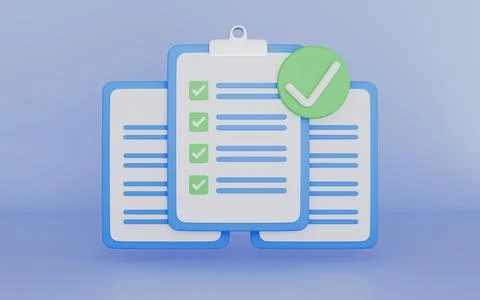 Documents clipboard task management todo checklist, efficient work on project Stock Illustration