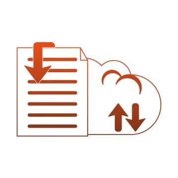 Documents on cloud computing red lines Stockillustratie