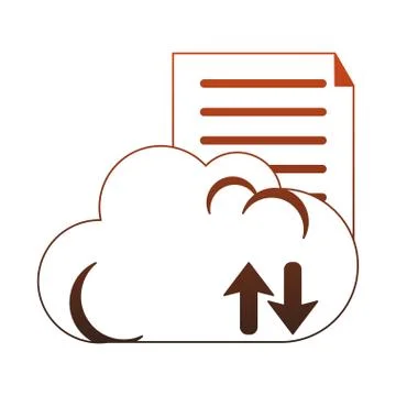 Documents on cloud computing red lines 스톡 일러스트
